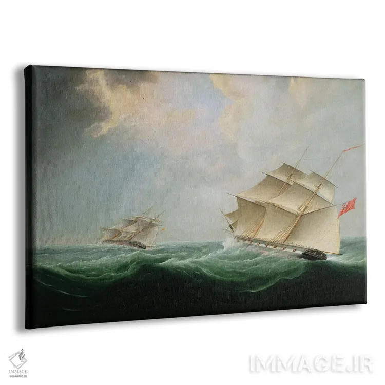تابلو یک ناوچه در تعقیب ناوچهای دیگر اثر توماس باتروسورث - نمای پرسپکتیو محصول