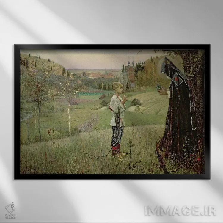 تابلو 1889-90, اثر میخائیل واسیلیویچ نِستروف (نقاش روسی) - نمای قابدار مشکی