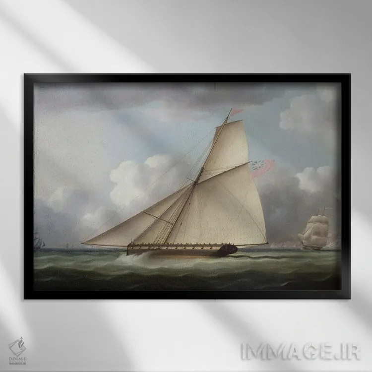 تابلو منظره دریایی اثر توماس باتروسورث - نمای قابدار مشکی