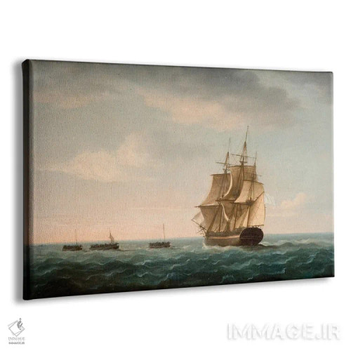 تابلو نجات خدمهٔ کشتی "گارباور" توسط کشتی بازرگانی فرانسوی، ۲ ژانویه ۱۷۹۰ اثر توماس باتروسورث - نمای پرسپکتیو محصول
