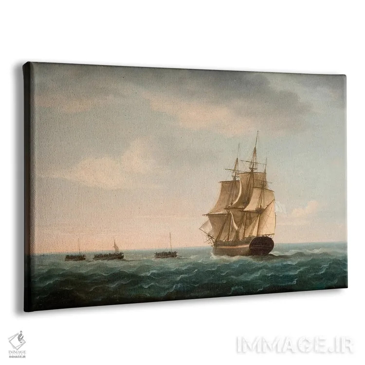 تابلو نجات خدمهٔ کشتی "گارباور" توسط کشتی بازرگانی فرانسوی، ۲ ژانویه ۱۷۹۰ اثر توماس باتروسورث - نمای پرسپکتیو محصول