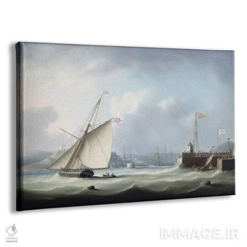 تابلو ورود جورج چهارم به بندر لیث، ۱۸۲۲ اثر توماس باتروسورث - نمای پرسپکتیو محصول