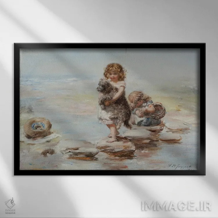تابلو سنگچین، ۱۸۹۰ اثر ویلیام مکتاگارت - نمای قابدار مشکی
