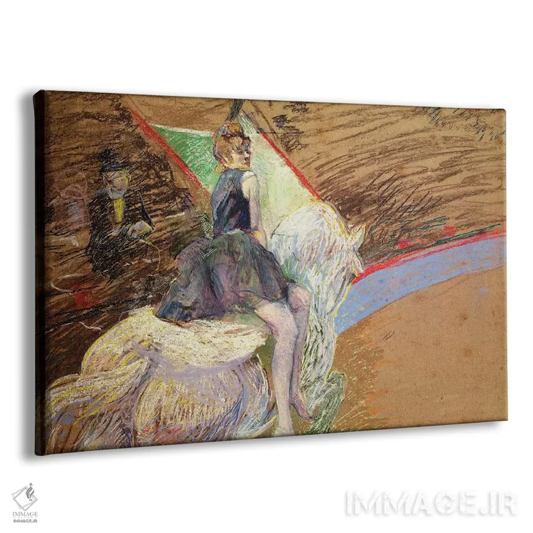 تابلو Rider On A White Horse, 1888,در سیرک فرناندو، سوارکار بر اسب سفید، ۱۸۸۸ اثر آنری دو تولوز-لوترک - نمای پرسپکتیو محصول