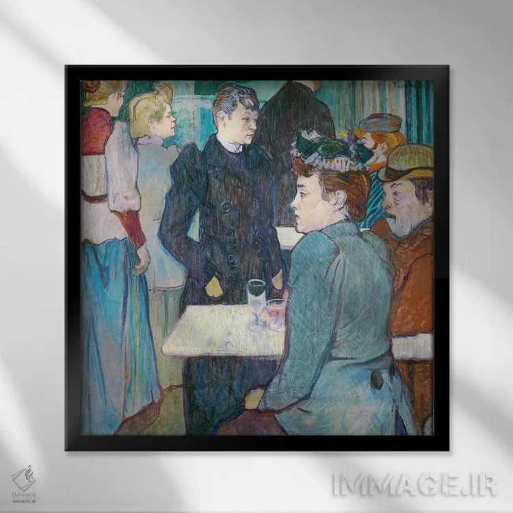 تابلو گوشهای از مولن د لا گالت، ۱۸۹۲ اثر آنری دو تولوز-لوترک - نمای قابدار مشکی