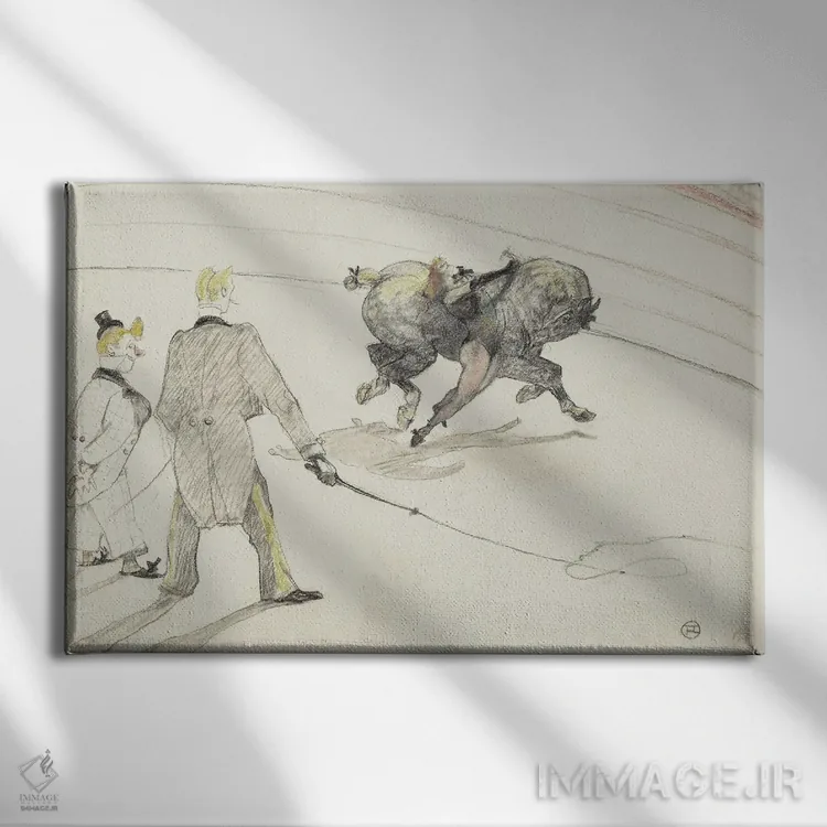 تابلو 1899,در سیرک: آکروباتها، ۱۸۹۹ اثر آنری دو تولوز-لوترک - نمای روبهرو روی دیوار