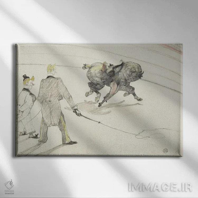 تابلو 1899,در سیرک: آکروباتها، ۱۸۹۹ اثر آنری دو تولوز-لوترک - نمای روبهرو روی دیوار