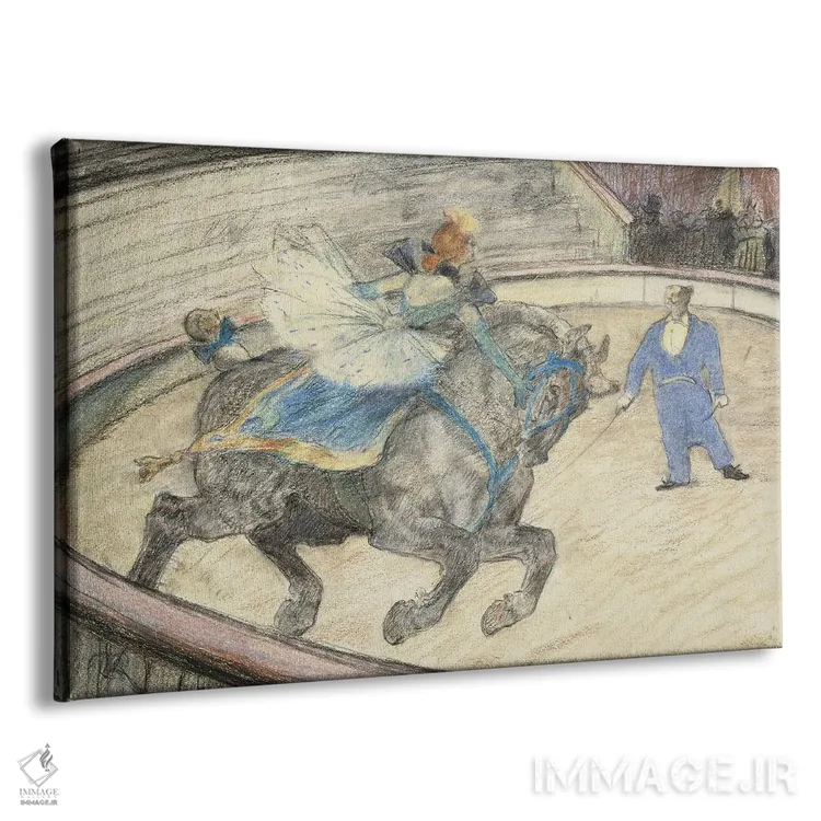 تابلو 1899,در سیرک: اجرای برنامه در میدان، ۱۸۹۹ اثر آنری دو تولوز-لوترک - نمای پرسپکتیو محصول