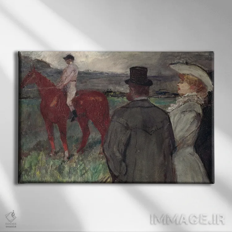 تابلو 1899,در میدان مسابقه اسبدوانی، ۱۸۹۹ اثر آنری دو تولوز-لوترک - نمای روبهرو روی دیوار