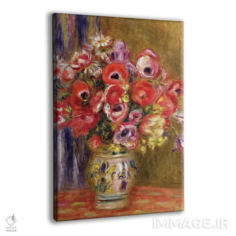 تابلو c.1895,گلدان لاله و شقایق، حدود ۱۸۹۵ اثر پیر-اوگوست رنوار - نمای پرسپکتیو محصول