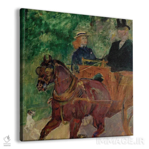 تابلو 1900,اسب کوتاه متصل به درشکه، ۱۹۰۰ اثر آنری دو تولوز-لوترک - نمای پرسپکتیو محصول