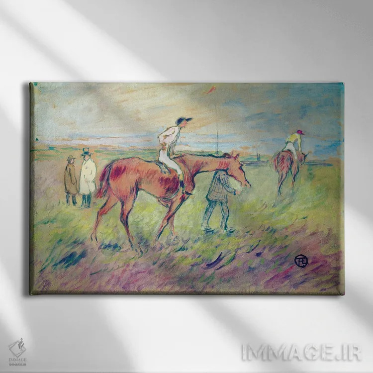 تابلو در مسابقات اسبدوانی اثر آنری دو تولوز-لوترک - نمای روبهرو روی دیوار