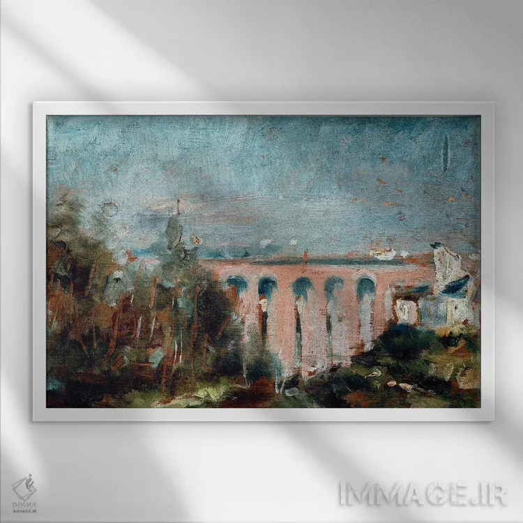 تابلو 1880,پل قوسی کستلویل در آلبی، ۱۸۸۰ اثر آنری دو تولوز-لوترک - نمای قابدار سفید