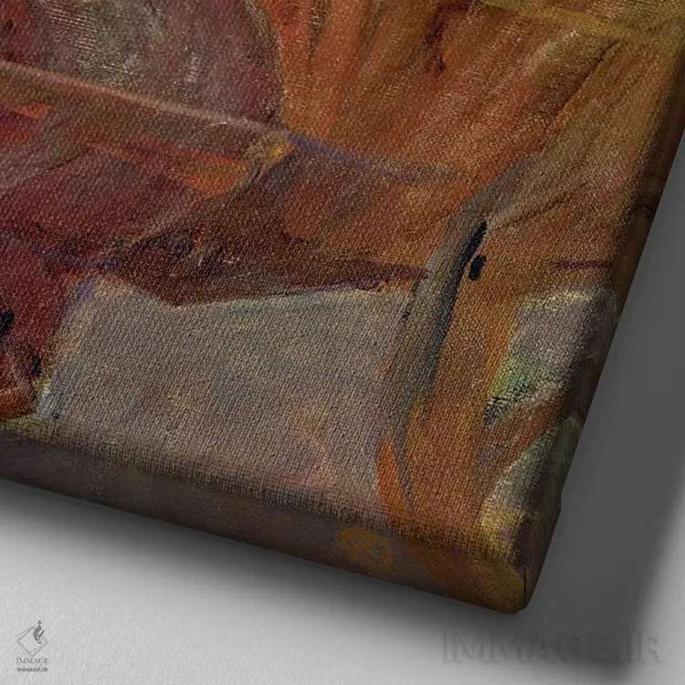 تابلو 1900,اسب کوتاه متصل به درشکه، ۱۹۰۰ اثر آنری دو تولوز-لوترک - نمای نزدیک بافت بوم