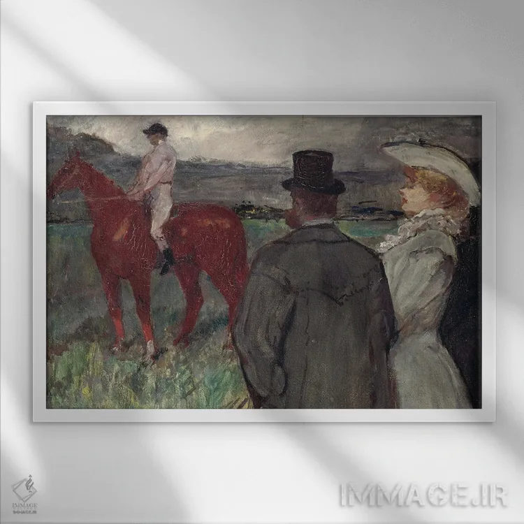 تابلو 1899,در میدان مسابقه اسبدوانی، ۱۸۹۹ اثر آنری دو تولوز-لوترک - نمای قابدار سفید