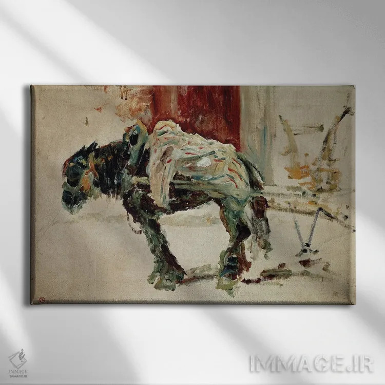 تابلو 1881,اسب بارکش به سوی سلِیرَن، ۱۸۸۱ اثر آنری دو تولوز-لوترک - نمای روبهرو روی دیوار