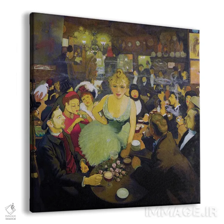 تابلو فضای داخلی کافه بروآن: میرلیتُن اثر آنری دو تولوز-لوترک - نمای پرسپکتیو محصول