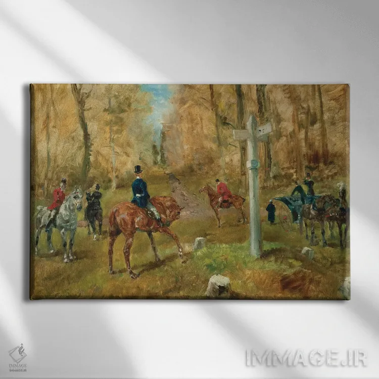 تابلو 1883,چهارراه (محل تلاقی راهها)، ۱۸۸۳ اثر آنری دو تولوز-لوترک - نمای روبهرو روی دیوار