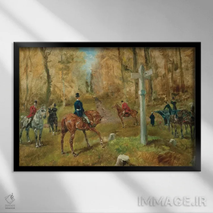 تابلو 1883,چهارراه (محل تلاقی راهها)، ۱۸۸۳ اثر آنری دو تولوز-لوترک - نمای قابدار مشکی