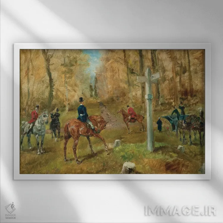 تابلو 1883,چهارراه (محل تلاقی راهها)، ۱۸۸۳ اثر آنری دو تولوز-لوترک - نمای قابدار سفید