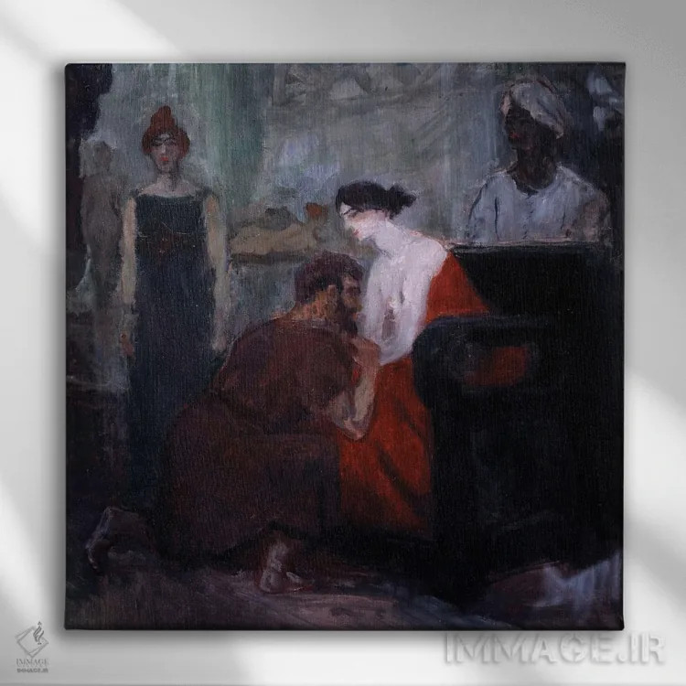 تابلو Great Debauchee Of Ancient Rome, 1900,تصویری از والریا مسالینا، زن مشهور عیاش در روم باستان، ۱۹۰۰ اثر آنری دو تولوز-لوترک - نمای روبهرو روی دیوار