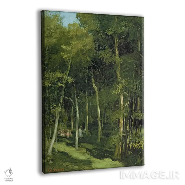 تابلو c.1862,زیر درختان در پورت-برتو: رقص کودکان، حدود ۱۸۶۲ اثر گوستاو کوربه - نمای پرسپکتیو محصول