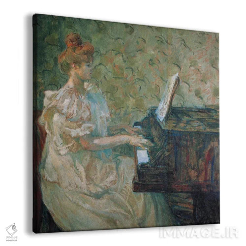 تابلو میزیا کنار پیانو اثر آنری دو تولوز-لوترک - نمای پرسپکتیو محصول