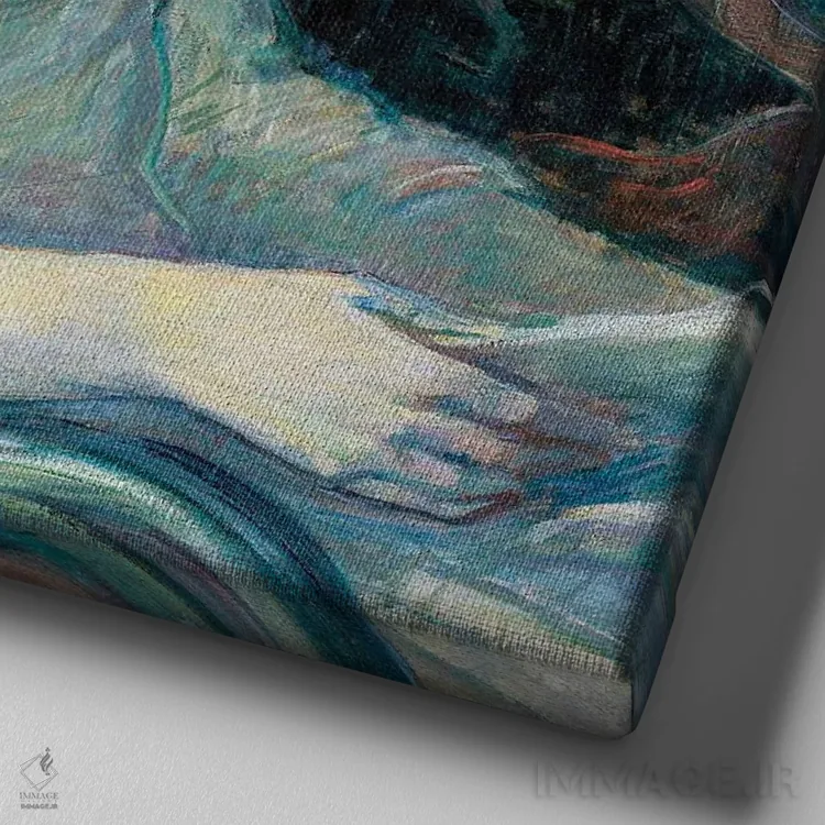 تابلو 1900,مادام مارت ایکس در بوردو، ۱۹۰۰ اثر آنری دو تولوز-لوترک - نمای نزدیک بافت بوم