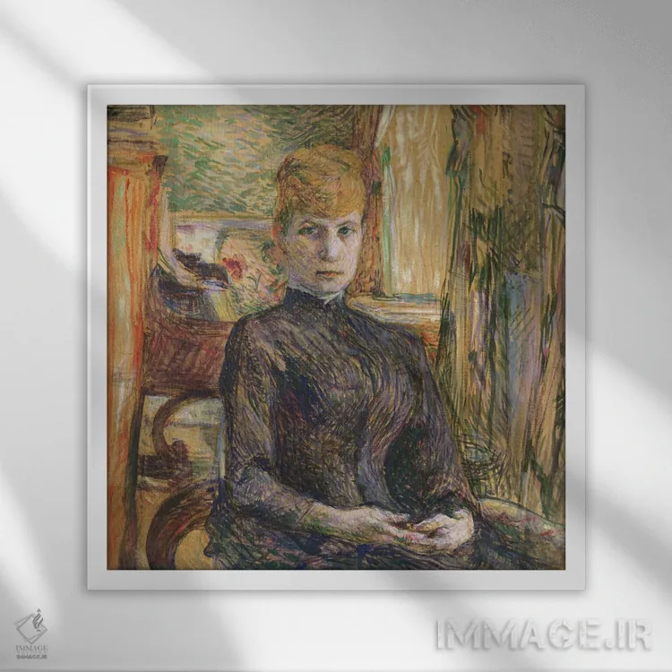 تابلو 1887,مادام ژولیت پاسکال، ۱۸۸۷ اثر آنری دو تولوز-لوترک - نمای قابدار سفید