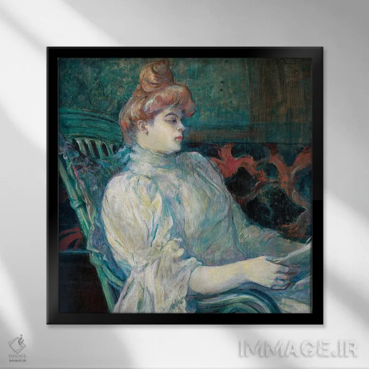 تابلو 1900,مادام مارت ایکس در بوردو، ۱۹۰۰ اثر آنری دو تولوز-لوترک - نمای قابدار مشکی