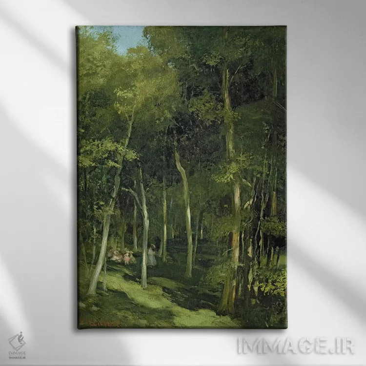 تابلو c.1862,زیر درختان در پورت-برتو: رقص کودکان، حدود ۱۸۶۲ اثر گوستاو کوربه - نمای روبهرو روی دیوار