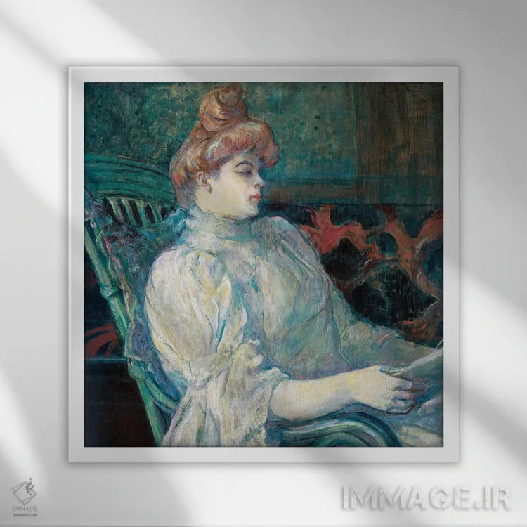 تابلو 1900,مادام مارت ایکس در بوردو، ۱۹۰۰ اثر آنری دو تولوز-لوترک - نمای قابدار سفید