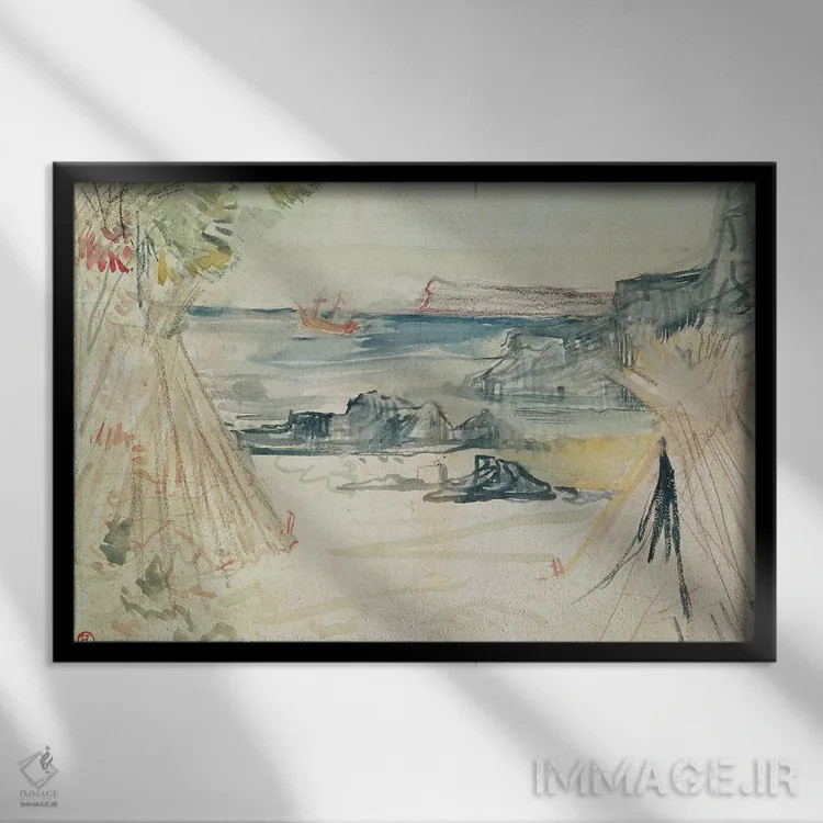 تابلو 1896,پل و ورژینی، ۱۸۹۶ اثر آنری دو تولوز-لوترک - نمای قابدار مشکی