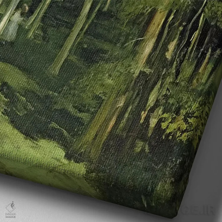 تابلو c.1862,زیر درختان در پورت-برتو: رقص کودکان، حدود ۱۸۶۲ اثر گوستاو کوربه - نمای نزدیک بافت بوم