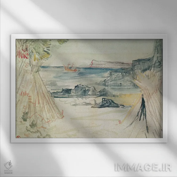 تابلو 1896,پل و ورژینی، ۱۸۹۶ اثر آنری دو تولوز-لوترک - نمای قابدار سفید