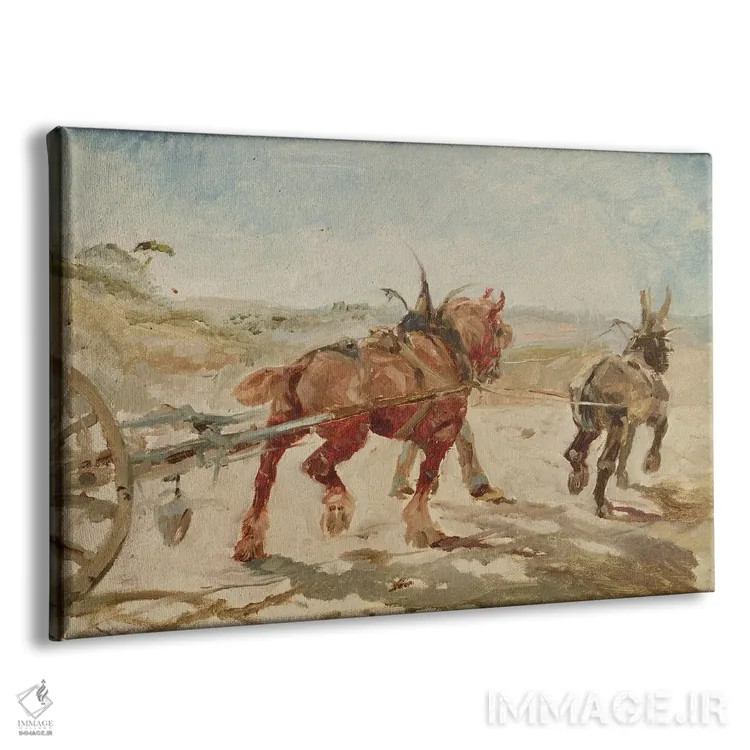 تابلو تیمی از اسبها در افسار اثر آنری دو تولوز-لوترک - نمای پرسپکتیو محصول