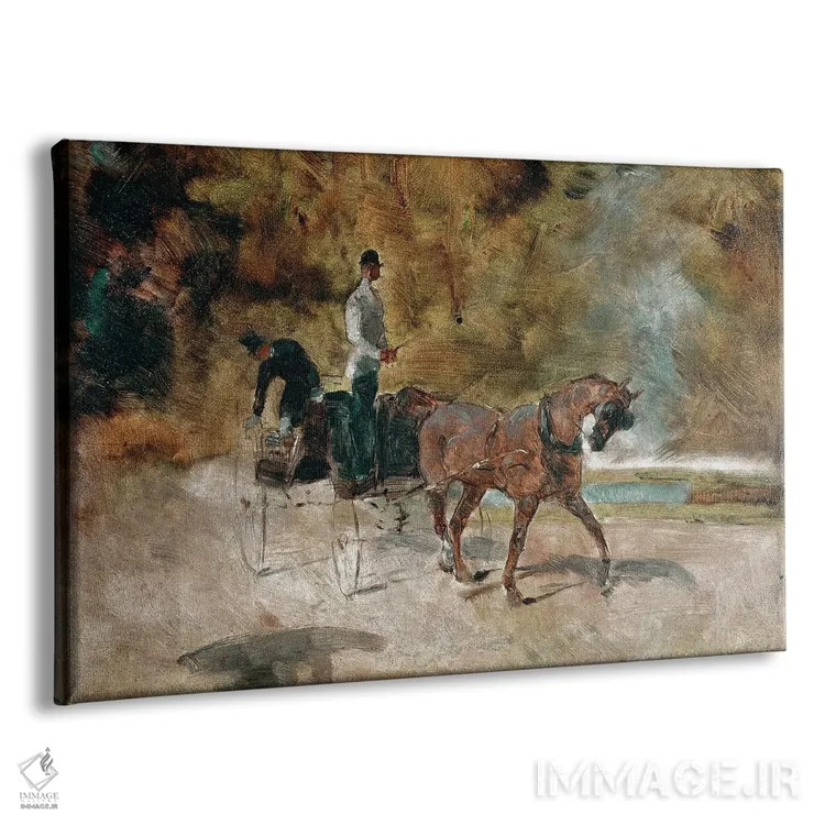 تابلو 1880,درشکه، ۱۸۸۰ اثر آنری دو تولوز-لوترک - نمای پرسپکتیو محصول