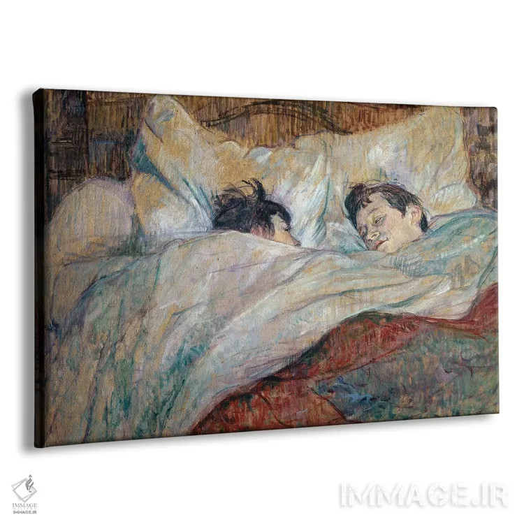 تابلو 1892,تختخواب؛ دو کودک خوابیده، ۱۸۹۲ اثر آنری دو تولوز-لوترک - نمای پرسپکتیو محصول