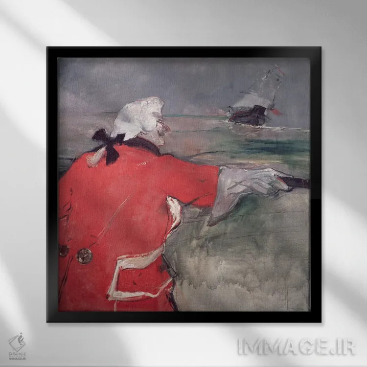 تابلو Or Paul Viaud In An Admiral'S Costume, 1901,دریاسالار ویو یا پل ویو در لباس دریاسالاری، ۱۹۰۱ اثر آنری دو تولوز-لوترک - نمای قابدار مشکی