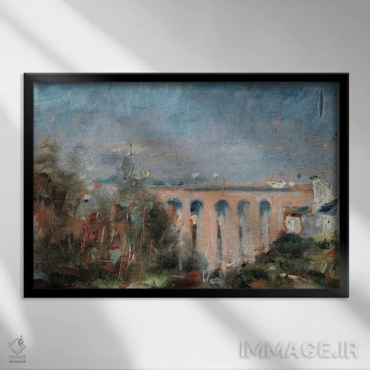 تابلو 1880,پل قوسی کستلویل در آلبی، ۱۸۸۰ اثر آنری دو تولوز-لوترک - نمای قابدار مشکی