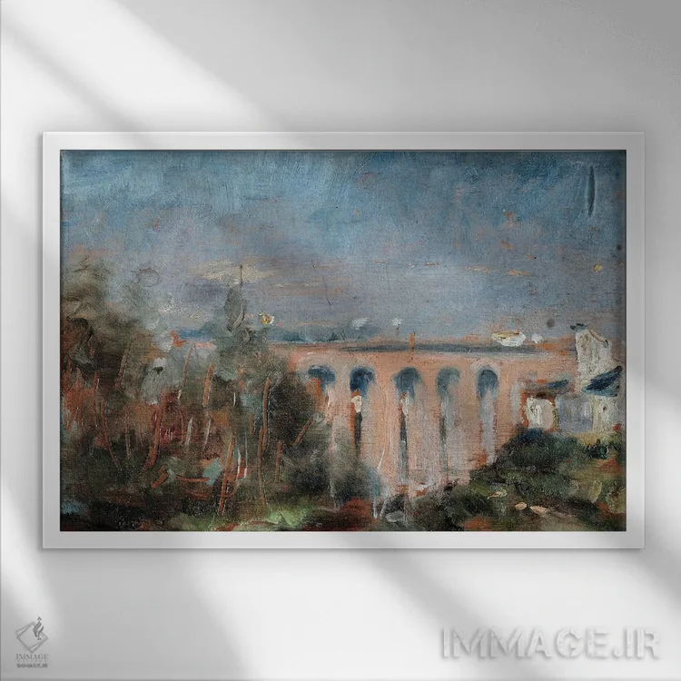 تابلو 1880,پل قوسی کستلویل در آلبی، ۱۸۸۰ اثر آنری دو تولوز-لوترک - نمای قابدار سفید