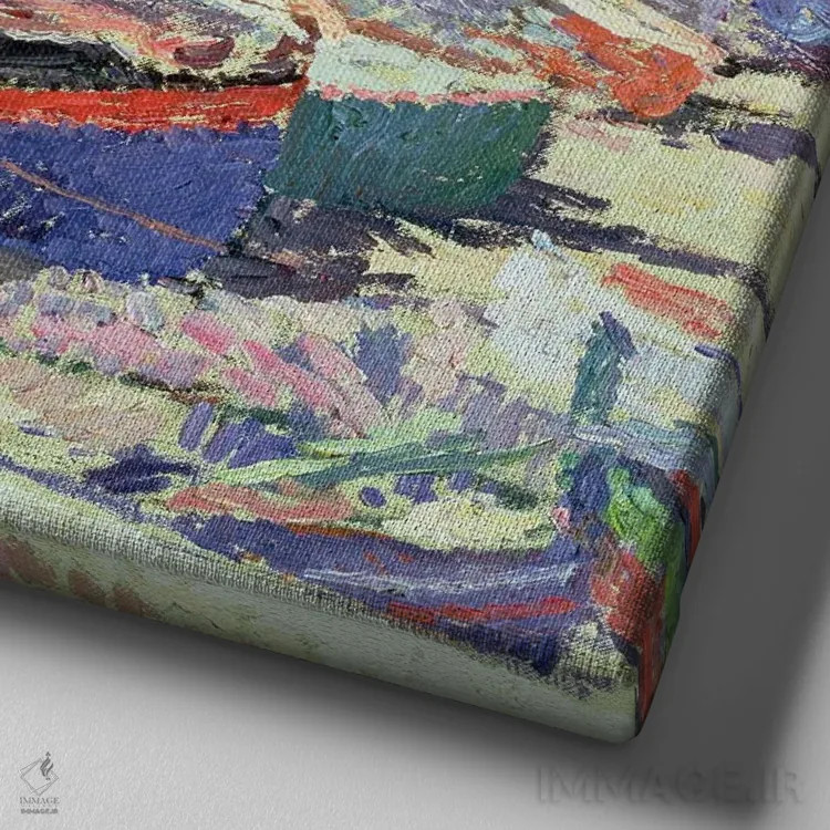 تابلو قایقهای ماهیگیری اثر آنری مارتن - نمای نزدیک بافت بوم