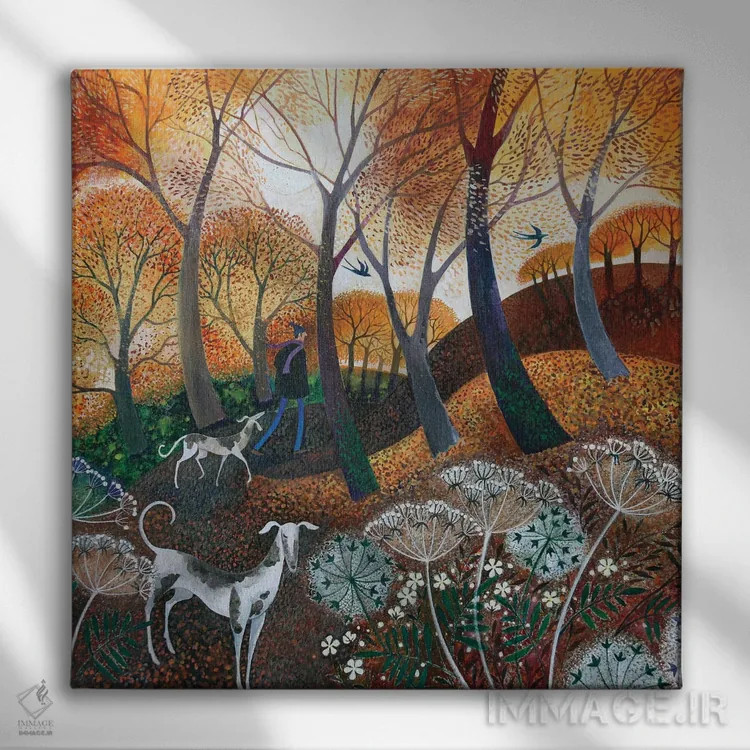 تابلو پاییز در کامِن (پارک عمومی)، ۲۰۱۷ اثر لیزا گرا یِنسن - نمای روبهرو روی دیوار