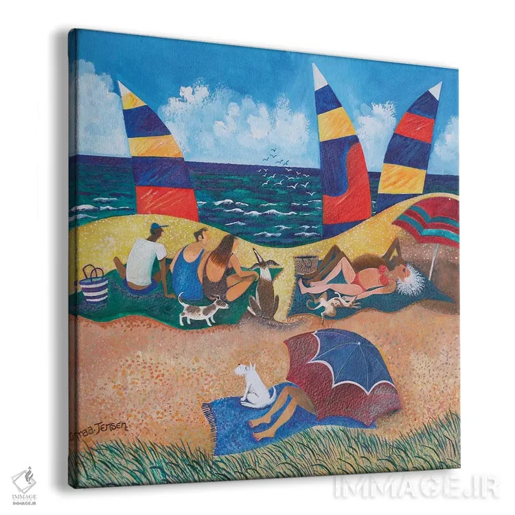 تابلو دختران زیباروی شناگر، ۲۰۱۸ اثر لیزا گرا یِنسن - نمای پرسپکتیو محصول