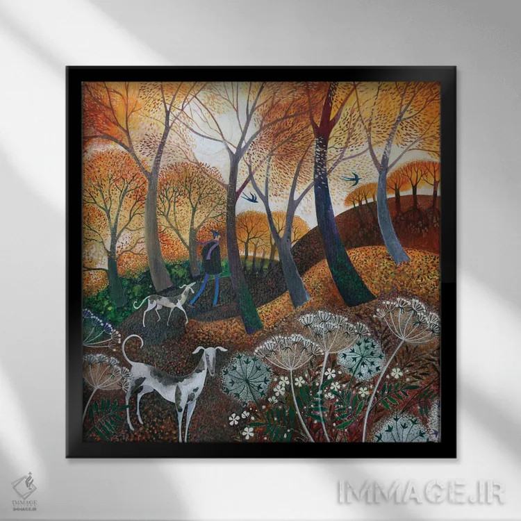تابلو پاییز در کامِن (پارک عمومی)، ۲۰۱۷ اثر لیزا گرا یِنسن - نمای قابدار مشکی