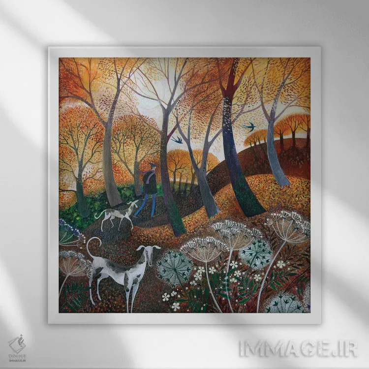 تابلو پاییز در کامِن (پارک عمومی)، ۲۰۱۷ اثر لیزا گرا یِنسن - نمای قابدار سفید
