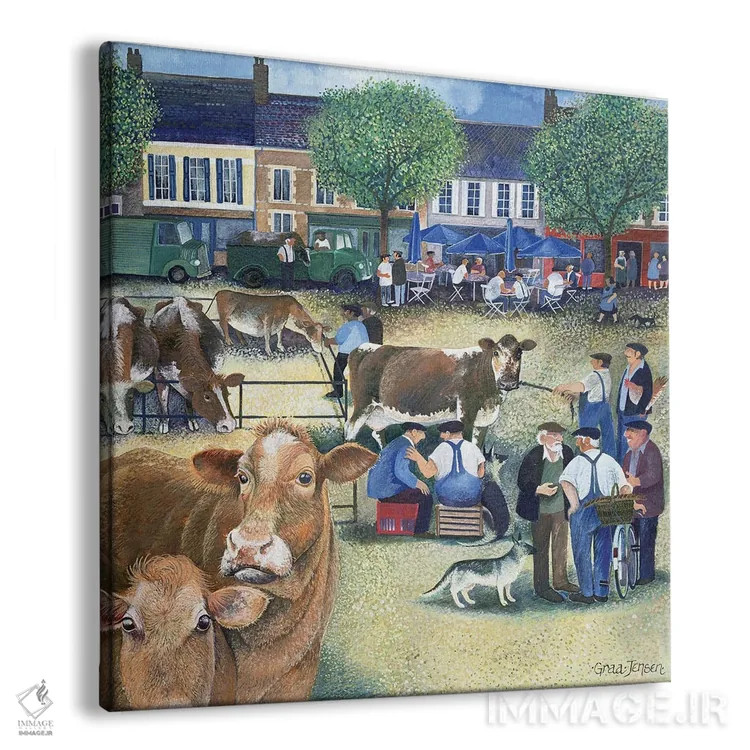 تابلو فروشندگان گاو ۲ اثر لیزا گرا یِنسن - نمای پرسپکتیو محصول