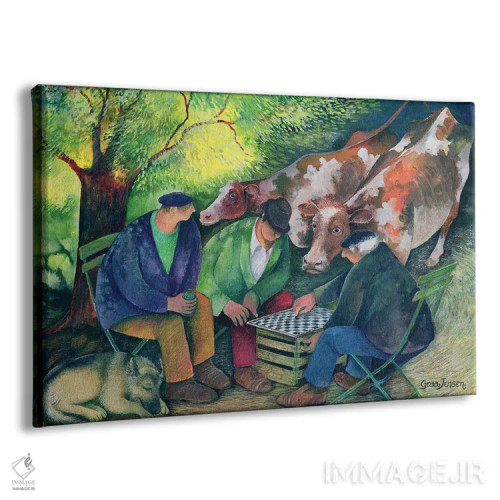 تابلو فروشندگان گاو اثر لیزا گرا یِنسن - نمای پرسپکتیو محصول