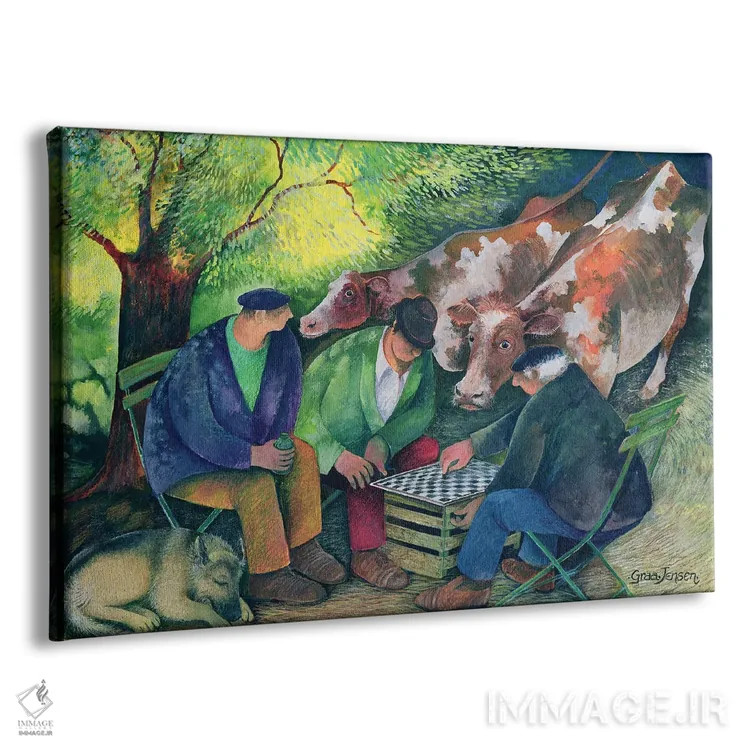 تابلو فروشندگان گاو اثر لیزا گرا یِنسن - نمای پرسپکتیو محصول