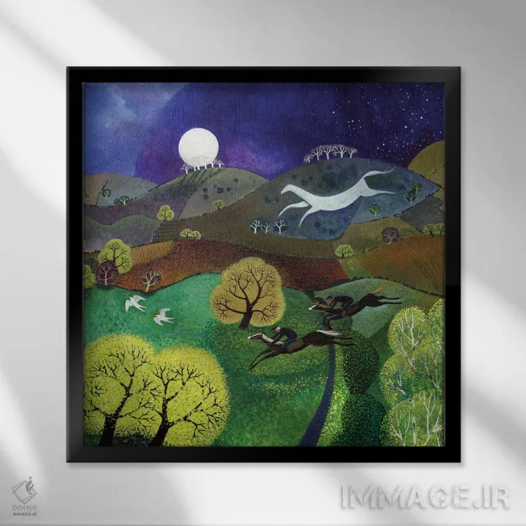 تابلو تپه اسب گچی، ۲۰۱۰ اثر لیزا گرا یِنسن - نمای قابدار مشکی